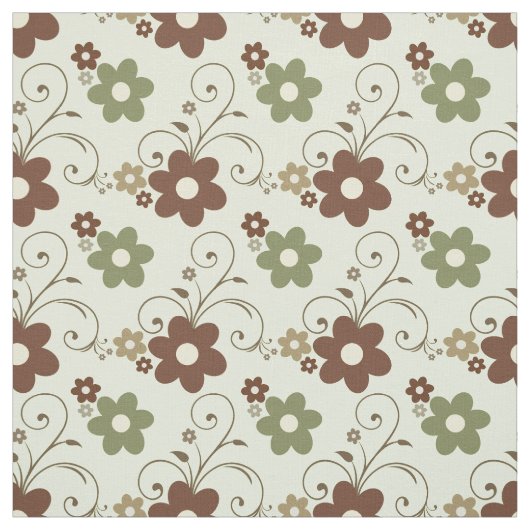 Tissu Floral Fun Retro Green (Échantillon)