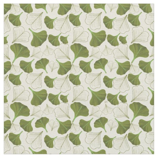 Tissu Floral Gingko Motif feuille (Fermer)