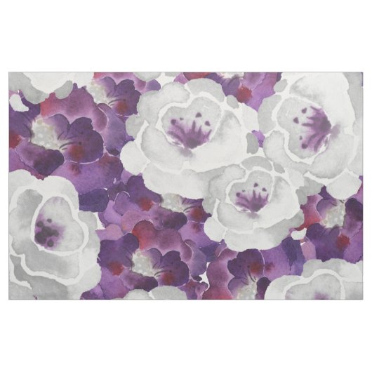 Tissu floral gris pourpre de conception (Yard)
