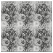 Tissu floral noir et blanc (Échantillon)