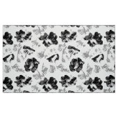 Tissu Floral, noir et blanc (Fat Quarter)