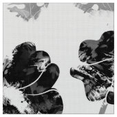 Tissu Floral, noir et blanc (Fermer)