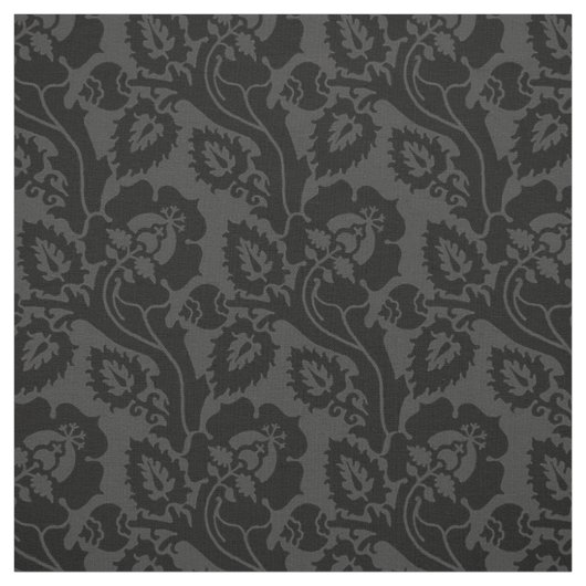 Tissu Floral Oblique, Anthracite (Échantillon)