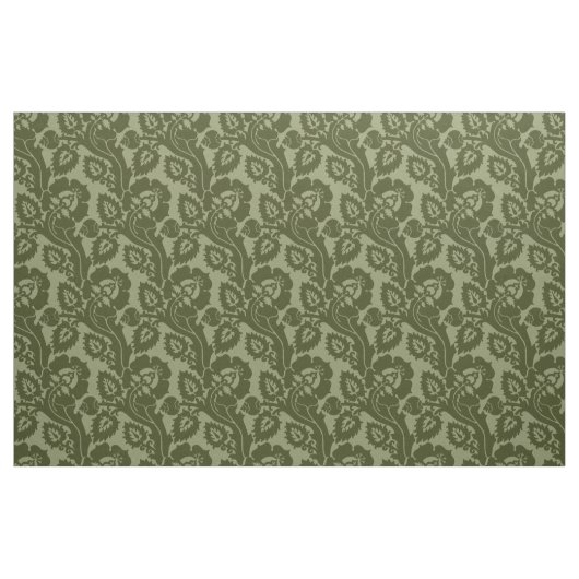 Tissu Floral Oblique Renaissance, Vert Olive (Yard)
