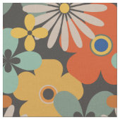 Tissu Floral or Brown Orange Super rétro (Fermer)