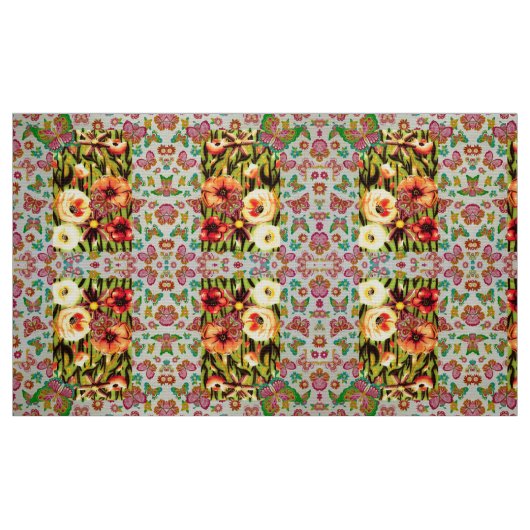 Tissu floral orange (Fat Quarter)