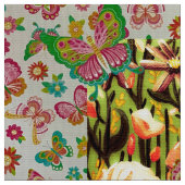 Tissu floral orange (Fermer)