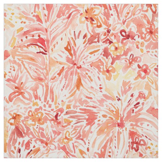 Tissu Floral Painterly de pêche de CONVOITISE de LIS (Échantillon)
