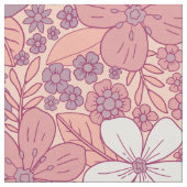 Tissu Floral rose et violet pastel (Fermer)