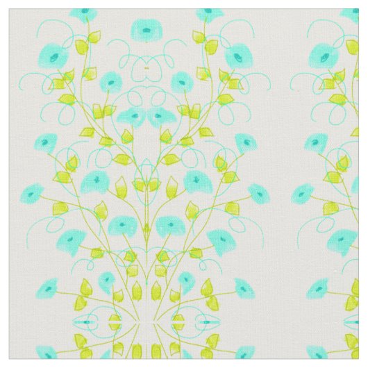Tissu Floral Turquoise (Fermer)