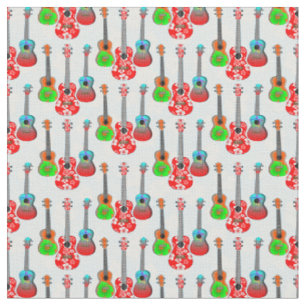 Tissu Floral Ukulele Hawaiian