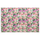 Tissu Floral vintage Rose Et Violet (Yard)