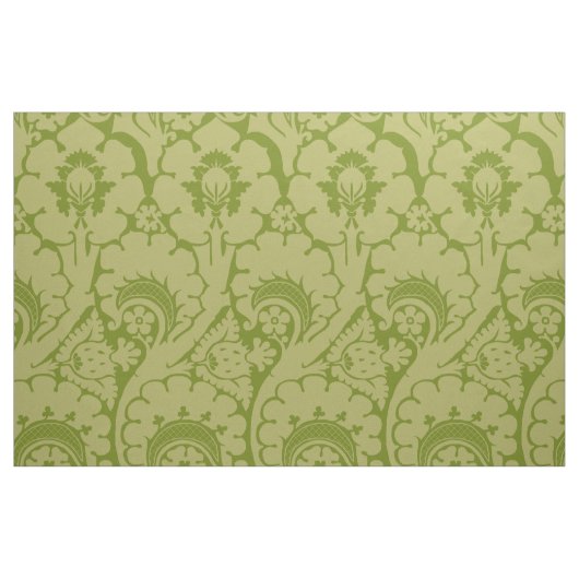 Tissu Florales Renaissance Vert Jaune (Fat Quarter)
