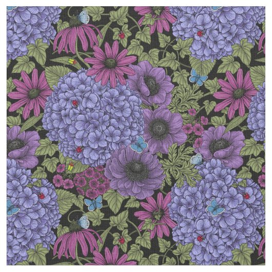 Tissu Floraux de jardin gras (Fermer)