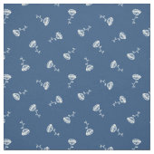 Tissu Flore bleu blanc simple (Échantillon)