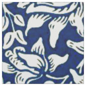 Tissu Flore bleue, bleu et blanc (Échantillon)