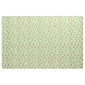 Tissu Flore de fraise Vert Rouge Dopamine Imprimer (Yard)