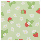 Tissu Flore de fraise Vert Rouge Dopamine Imprimer (Fermer)