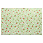 Tissu Flore de fraise Vert Rouge Dopamine Imprimer (Fat Quarter)