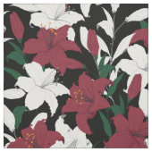 Tissu Flore de Noël rouge et blanc (Échantillon)