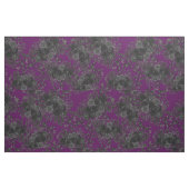 Tissu Flore de Rose gothique noir et pourpre (Yard)