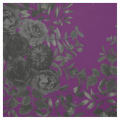 Tissu Flore de Rose gothique noir et pourpre (Échantillon)