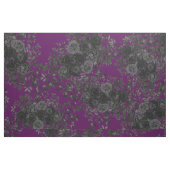 Tissu Flore de Rose gothique noir et pourpre (Fat Quarter)