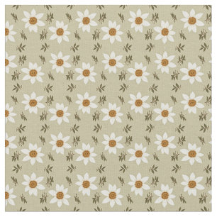 Tissu Flore décorative en blanc et beige