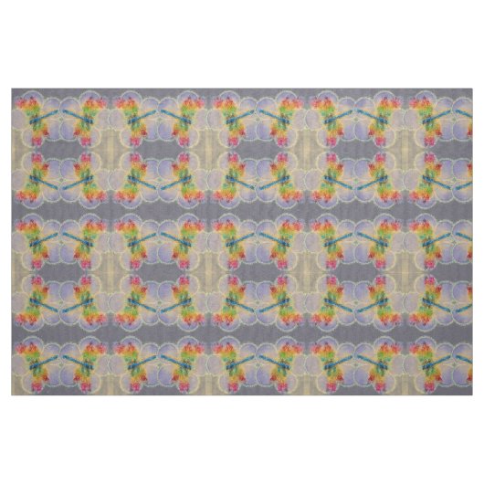 Tissu Flore et libellules (Fat Quarter)