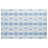 Tissu Flore géométrique bleu et blanc (Fat Quarter)