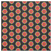 Tissu Flore jaune rouge (Échantillon)