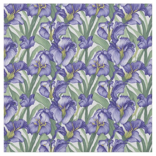 Tissu Flore Motif Fleurs Iris (Fermer)