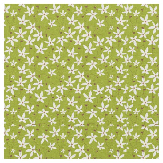 Tissu Flore verte et blanche (Fermer)