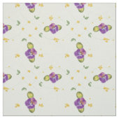 Tissu Flore violette et minuscule jaune (Échantillon)