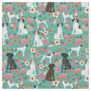 Tissu Flores de chien de pointer anglais