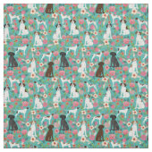 Tissu Flores de chien de pointer anglais (Échantillon)