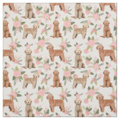 Tissu Flores de pêche du Doodle d'or (Échantillon)