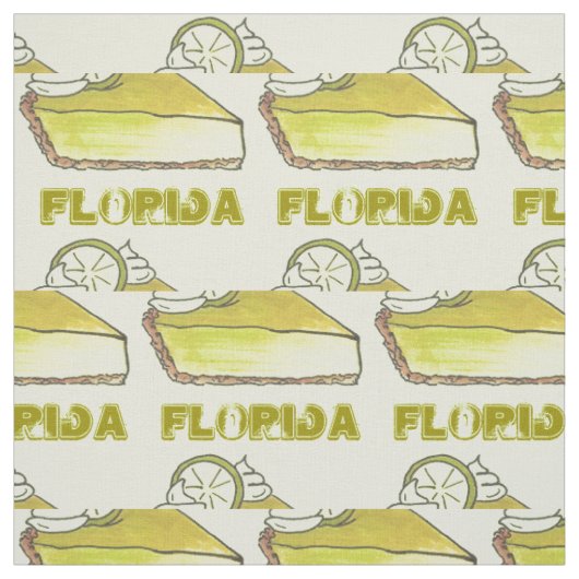 Tissu FLORIDA Keys FL Clé Lime Keylime Pie Slice Foin (Échantillon)