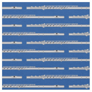 Tissu Flute Musique Musicien Décor Salle Bleu