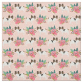 Tissu flûte rose papillon (Échantillon)