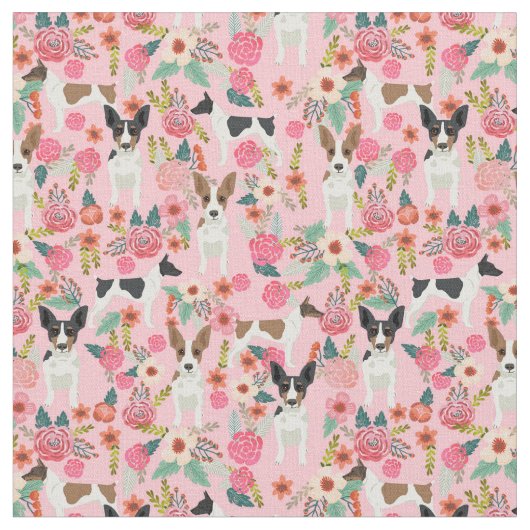 Tissu flûte vintage de rat terrier (Fermer)
