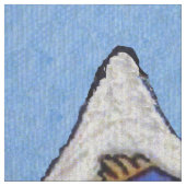 Tissu Folk Art Angel Bleu yeux Chat blanc sur Cloud (Échantillon)