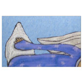 Tissu Folk Art Angel Bleu yeux Chat blanc sur Cloud (Fat Quarter)