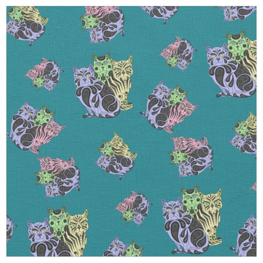 Tissu Folk Chat/chaton, couette, couettes imprimer chats (Fermer)