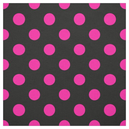 Tissu Fond noir pois roses (Échantillon)