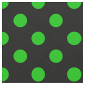 Tissu Fond noir pois verts (Fermer)