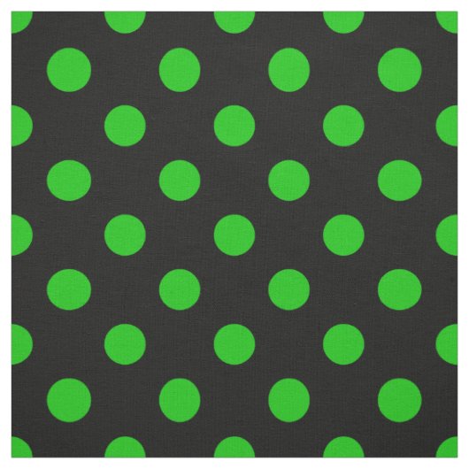 Tissu Fond noir pois verts (Échantillon)