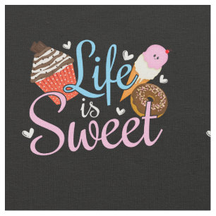 Tissu Foodie Life is Sweet Baking Cote - Cupcake Art