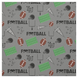 Tissu Football amusant sur Grey