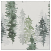 Tissu Forêt À feuillage persistant D'Arbres Aquarelle (Détail)